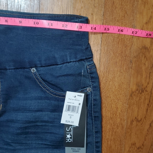 Stitch Star Pull On Skinny Jeggings Indigo Wash - Picture 6 of 10